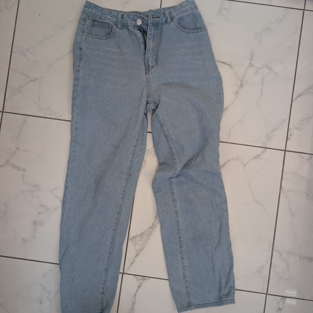 Light Blue Denim Jeans - Straight Legged - Shein, Size 6, Medium EU 38- Like New